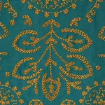 Tiana Embroidery fabric PEACOCK color by Schumacher