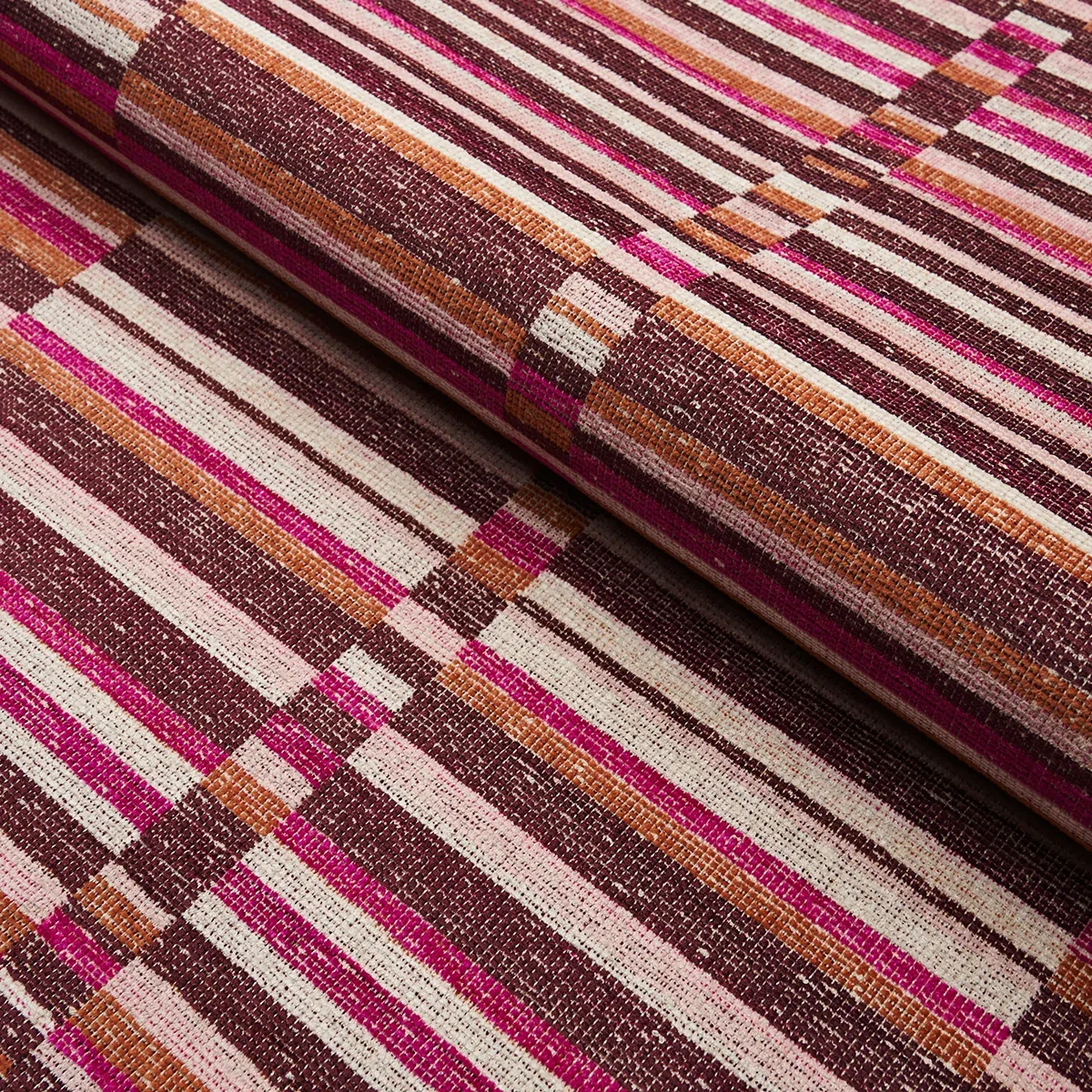 TIERRA STRIPE Fabric – BERRY | Schumacher | Wallpaper Twins TIERRA STRIPE fabric BERRY color by Schumacher