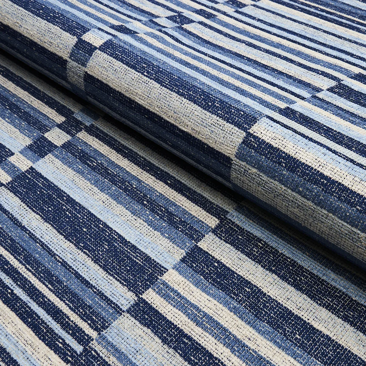 TIERRA STRIPE Fabric – BLUE | Schumacher | Wallpaper Twins TIERRA STRIPE fabric BLUE color by Schumacher