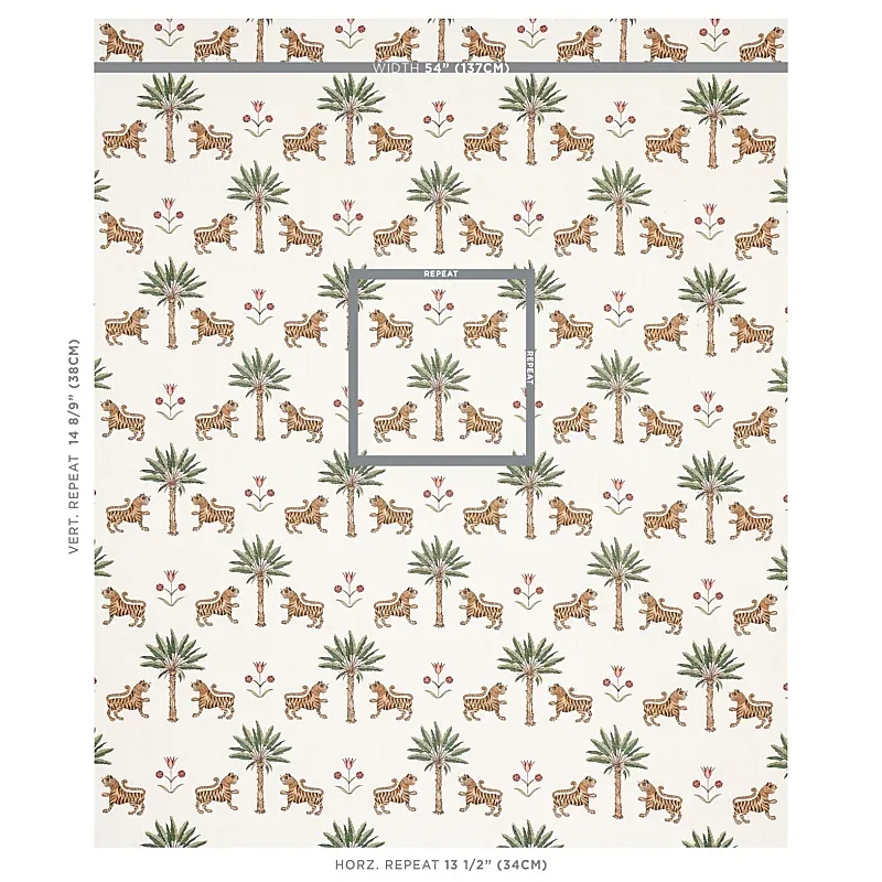 TIGER PALM Fabric – COCOA | Schumacher | Wallpaper Twins TIGER PALM fabric COCOA color by Schumacher