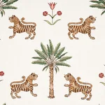 TIGER PALM Fabric – COCOA | Schumacher | Wallpaper Twins TIGER PALM fabric COCOA color by Schumacher