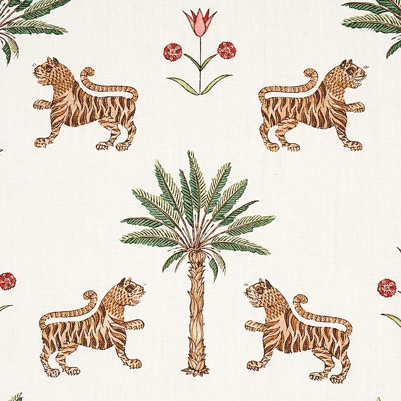 TIGER PALM Fabric – COCOA | Schumacher | Wallpaper Twins TIGER PALM fabric COCOA color by Schumacher