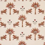 TIGER PALM fabric CRIMSON color by Schumacher