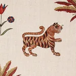TIGER PALM fabric CRIMSON color by Schumacher