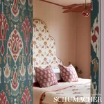 TIGER PALM fabric CRIMSON color by Schumacher