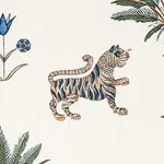 TIGER PALM fabric DELFT color by Schumacher