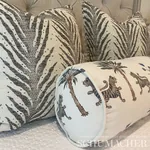 TIGER PALM fabric DELFT color by Schumacher
