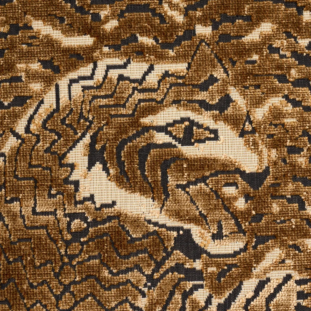 TIGRESS VELVET Fabric – GOLD | Schumacher | Wallpaper Twins TIGRESS VELVET fabric GOLD color by Schumacher