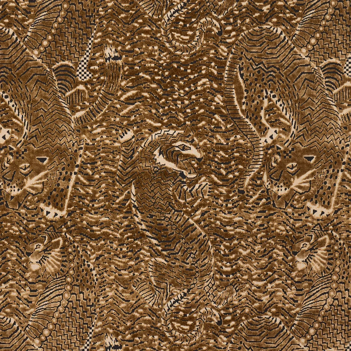 TIGRESS VELVET fabric GOLD color by Schumacher