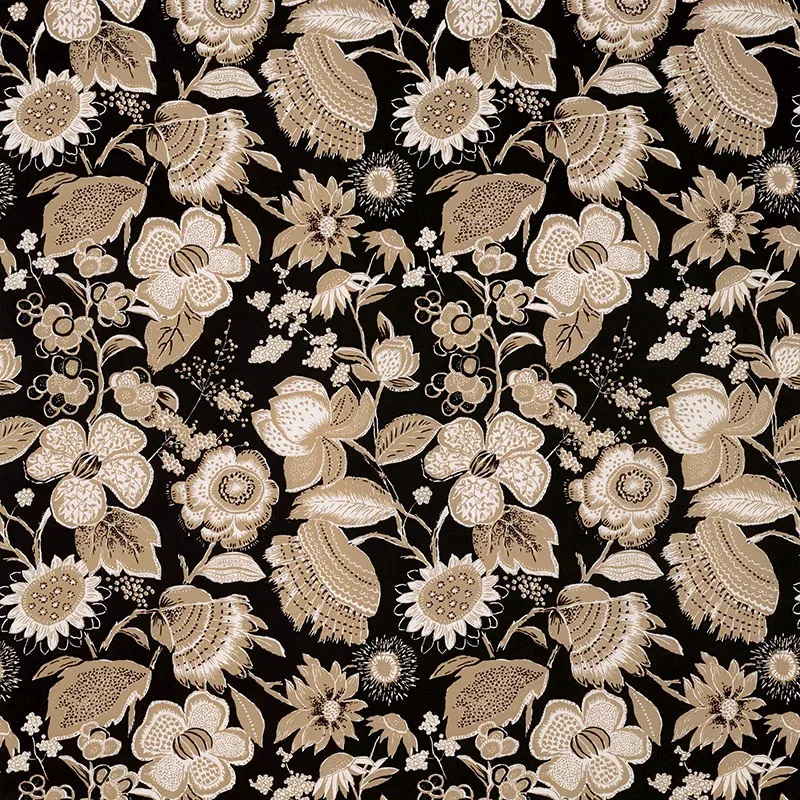 TIKKI GARDEN fabric LAVA BLACK color by Schumacher