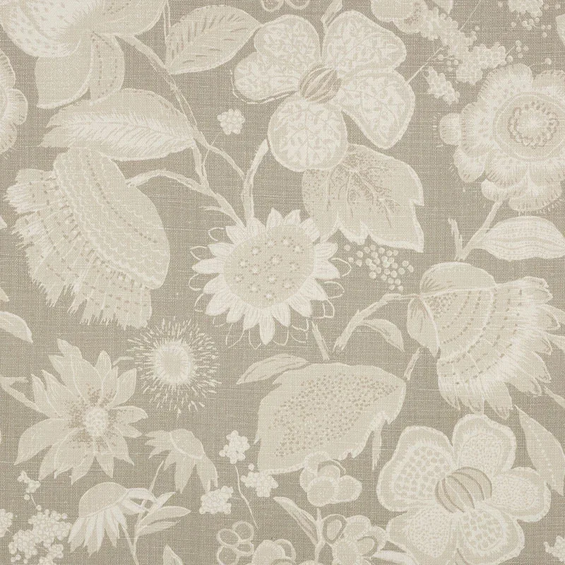 TIKKI GARDEN LINEN fabric SEA OYSTER color by Schumacher