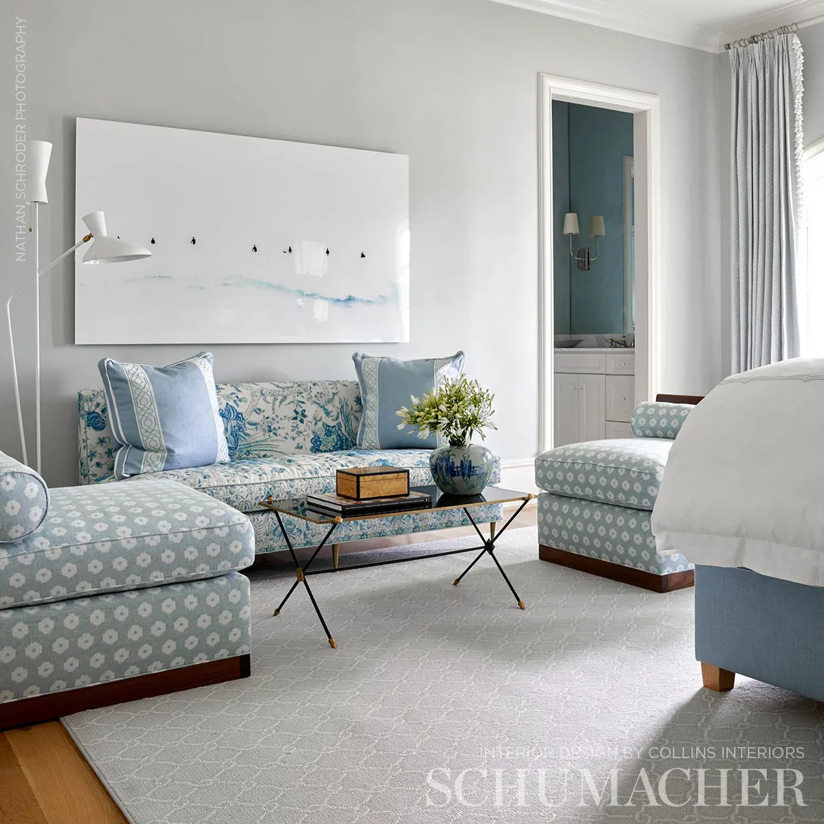 TIMUR WEAVE fabric SKY color by Schumacher