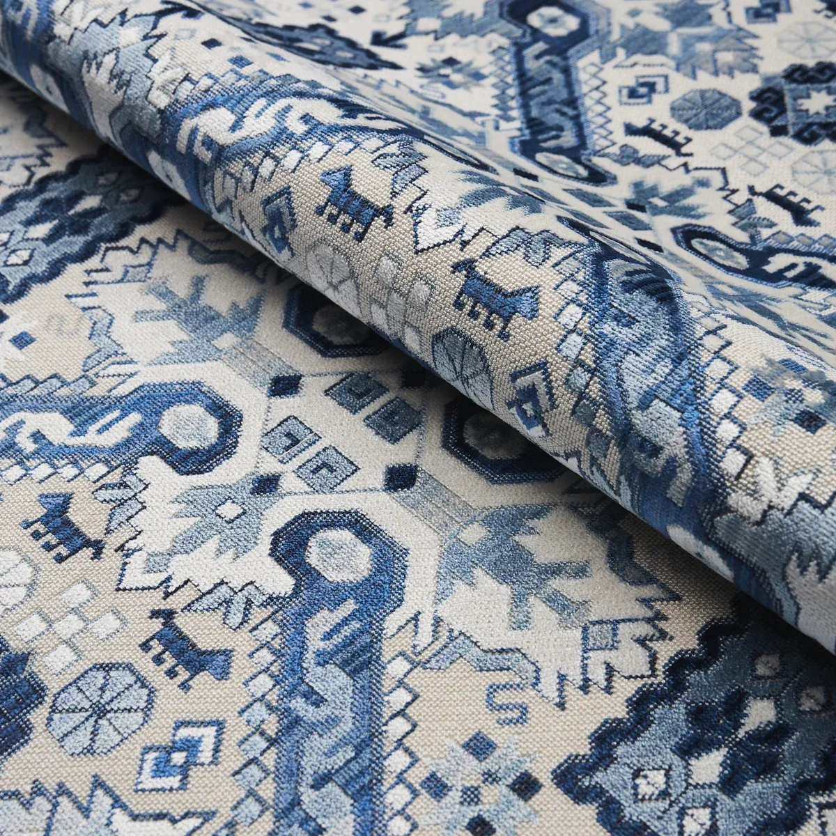 TIRAZ VELVET Fabric – INDIGO | Schumacher | Wallpaper Twins TIRAZ VELVET fabric INDIGO color by Schumacher