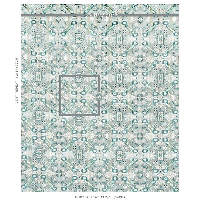 TIRAZ VELVET Fabric – PEACOCK | Schumacher | Wallpaper Twins TIRAZ VELVET fabric PEACOCK color by Schumacher