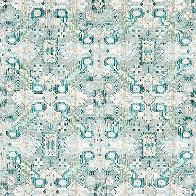 TIRAZ VELVET fabric PEACOCK color by Schumacher