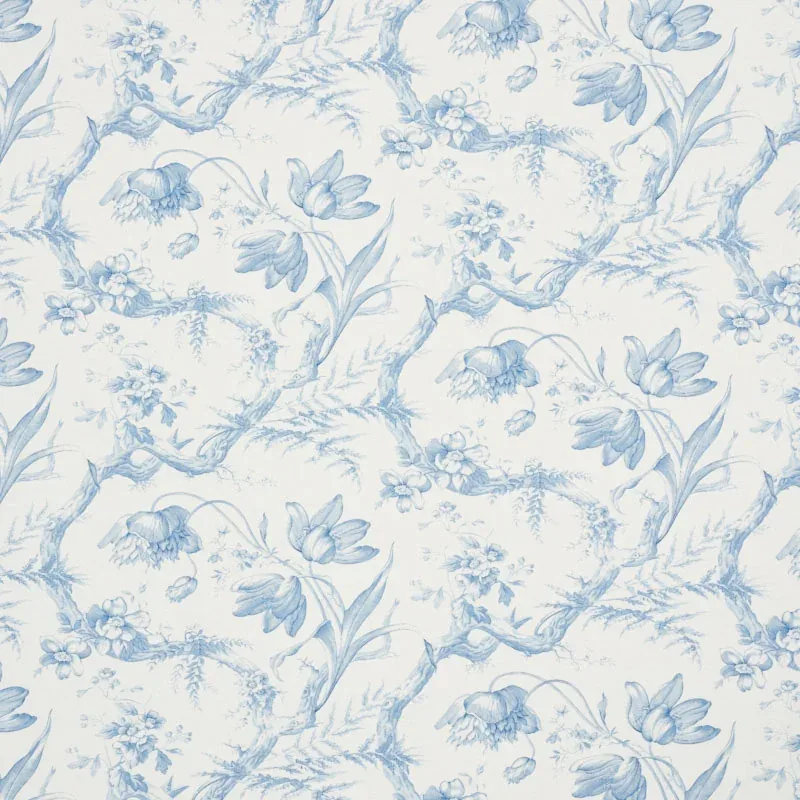 TOILE DE FLEURS fabric DELFT color by Schumacher