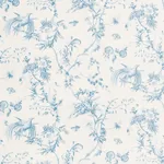 TOILE DE LA PRAIRIE fabric BLUE color by Schumacher