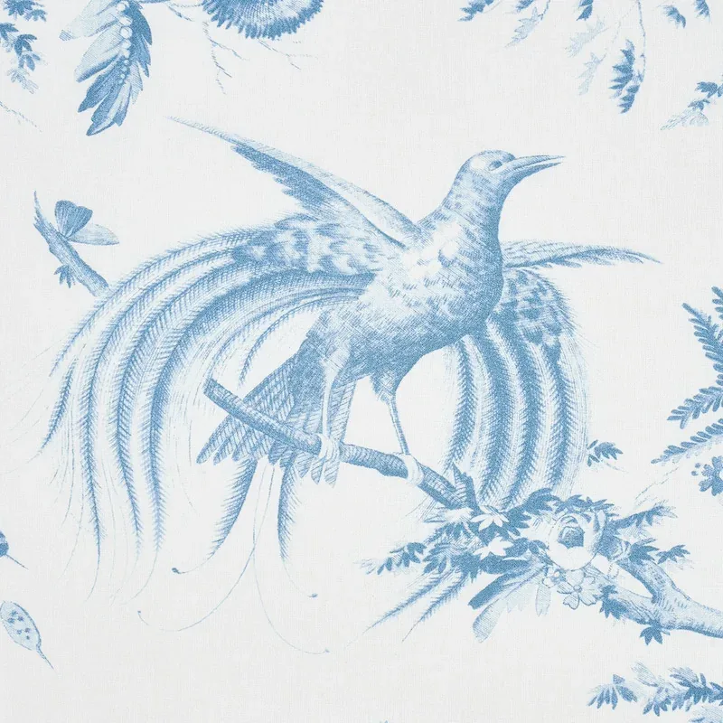 TOILE DE LA PRAIRIE fabric BLUE color by Schumacher