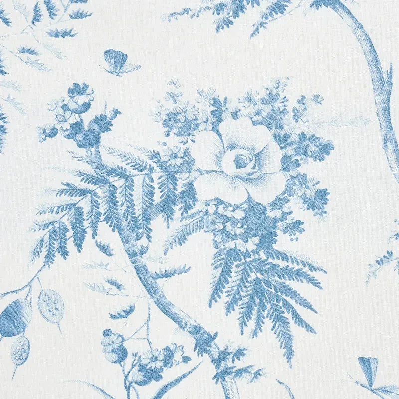 TOILE DE LA PRAIRIE fabric BLUE color by Schumacher