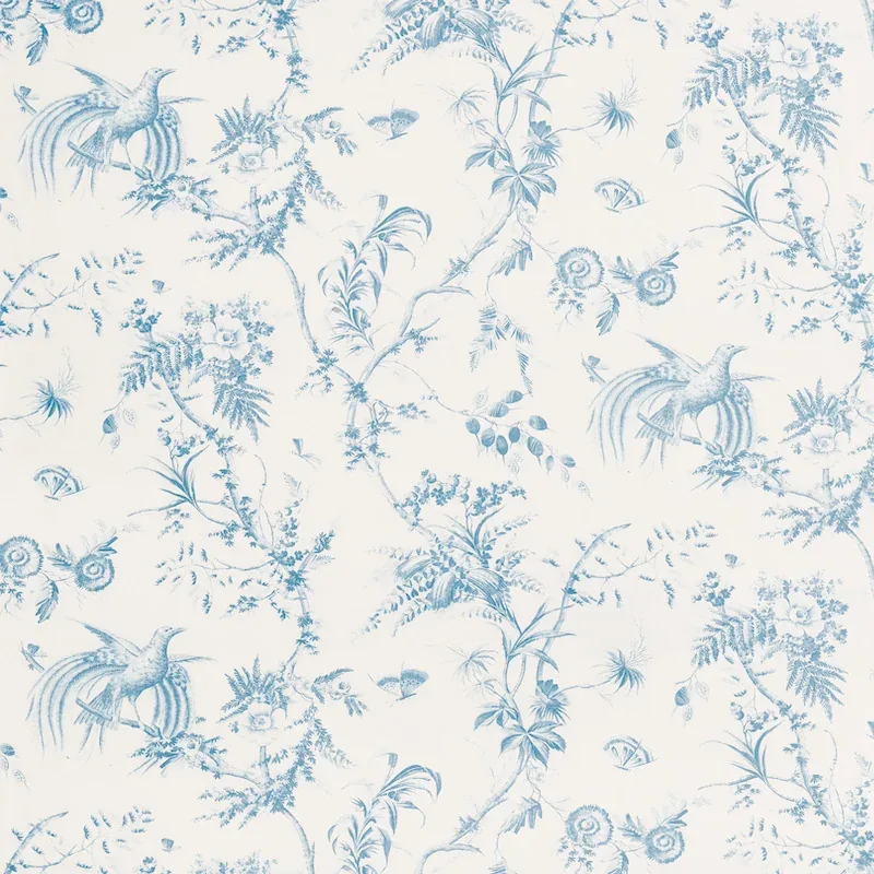 TOILE DE LA PRAIRIE fabric BLUE color by Schumacher