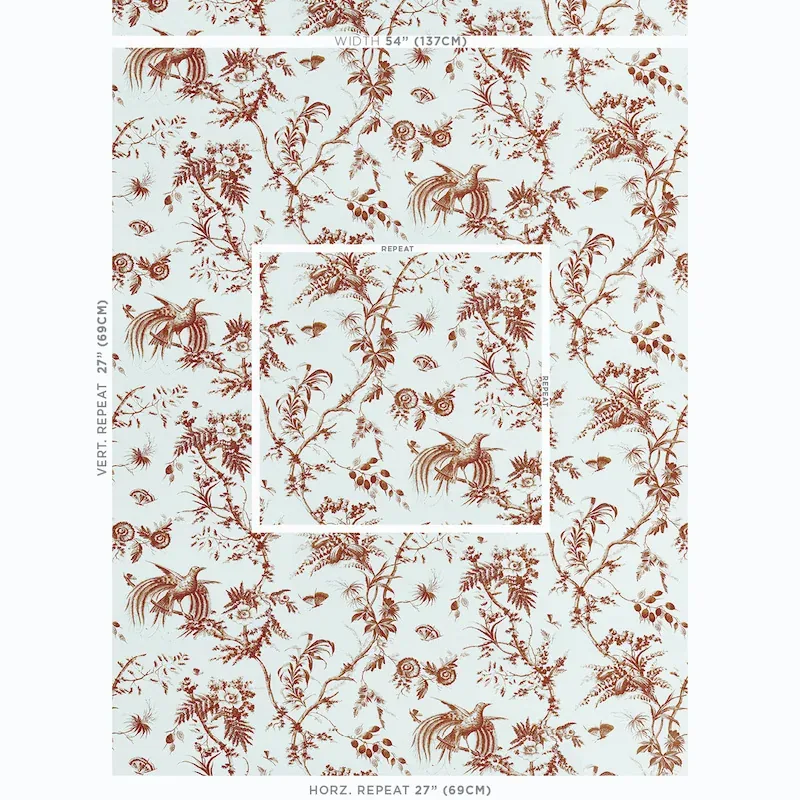 TOILE DE LA PRAIRIE fabric BROWN color by Schumacher