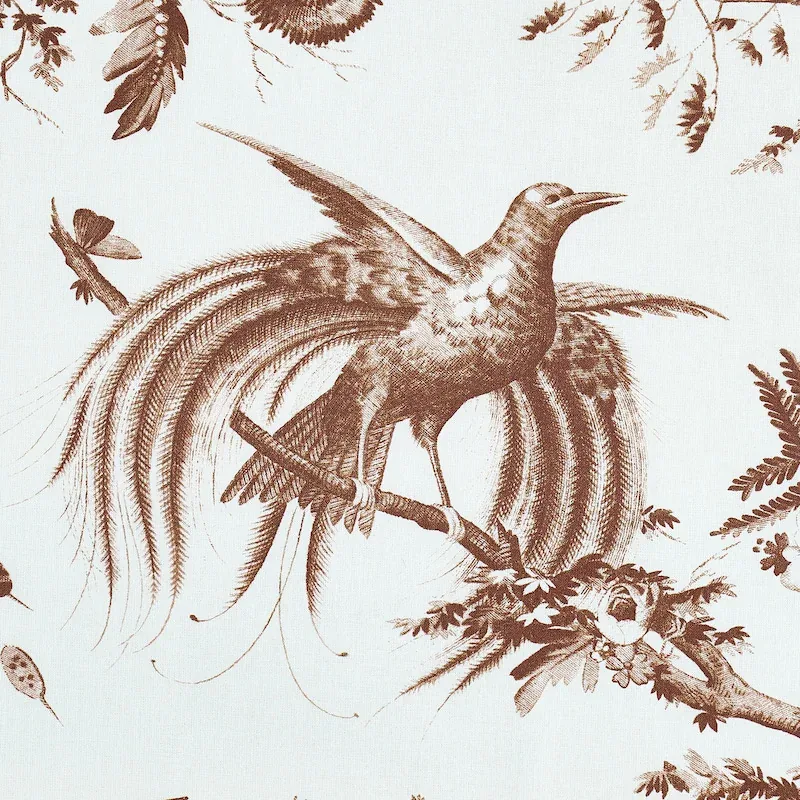 TOILE DE LA PRAIRIE fabric BROWN color by Schumacher