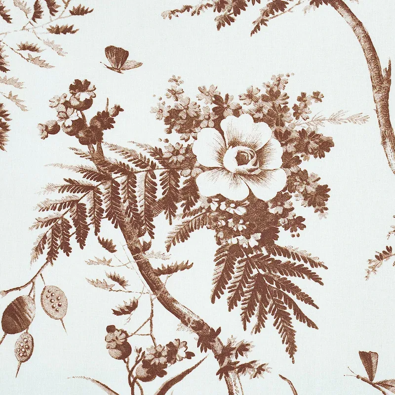 TOILE DE LA PRAIRIE fabric BROWN color by Schumacher