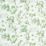 TOILE DE LA PRAIRIE fabric GREEN color by Schumacher