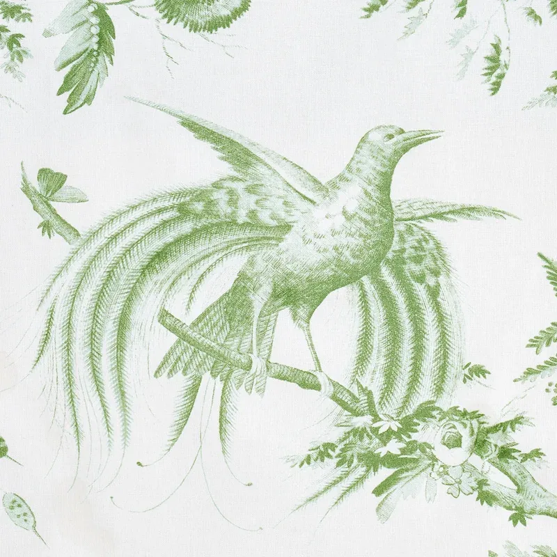 TOILE DE LA PRAIRIE fabric GREEN color by Schumacher