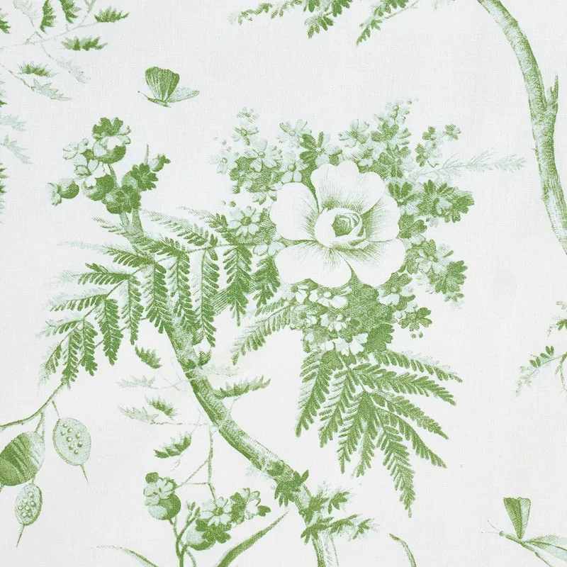 TOILE DE LA PRAIRIE fabric GREEN color by Schumacher
