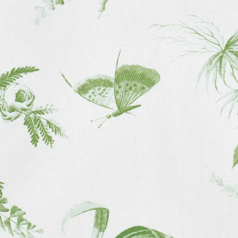 TOILE DE LA PRAIRIE fabric GREEN color by Schumacher