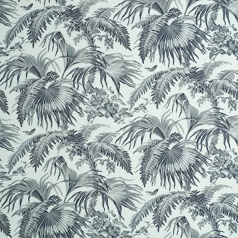 TOILE TROPIQUE fabric BLACK color by Schumacher