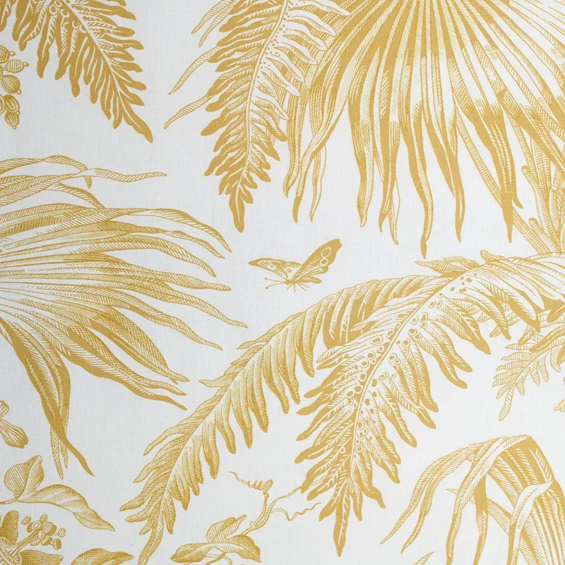 TOILE TROPIQUE Fabric – GOLD | Schumacher | Wallpaper Twins TOILE TROPIQUE fabric GOLD color by Schumacher