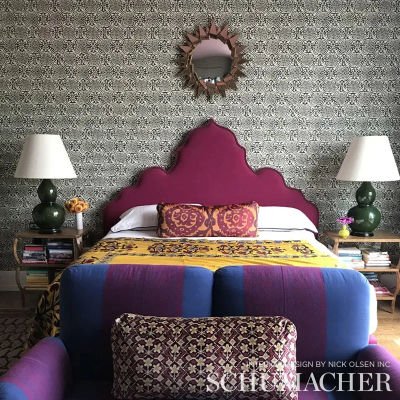 TOLEDO EMBROIDERY Fabric – CASBAH | Schumacher | Wallpaper T TOLEDO EMBROIDERY fabric CASBAH color by Schumacher