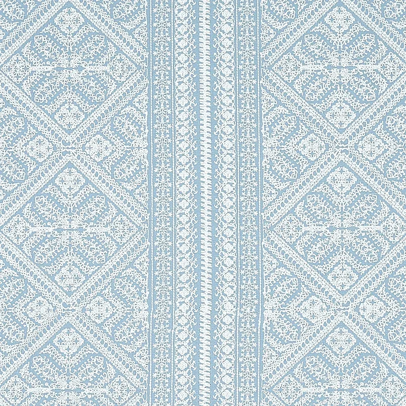 TOLEDO EMBROIDERY Fabric – CHAMBRAY | Schumacher | Wallpaper TOLEDO EMBROIDERY fabric CHAMBRAY color by Schumacher
