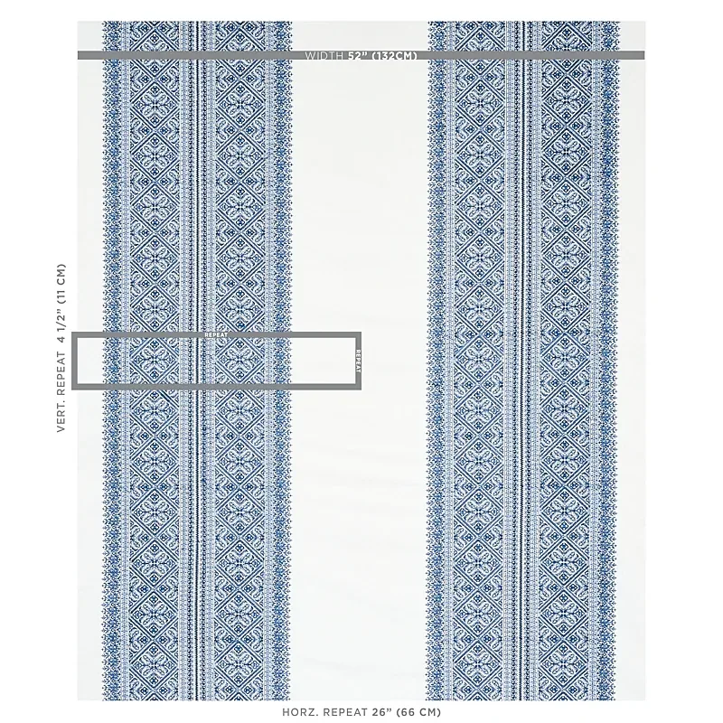 TOLEDO EMBROIDERY Fabric – NAVY | Schumacher | Wallpaper Twi TOLEDO EMBROIDERY fabric NAVY color by Schumacher