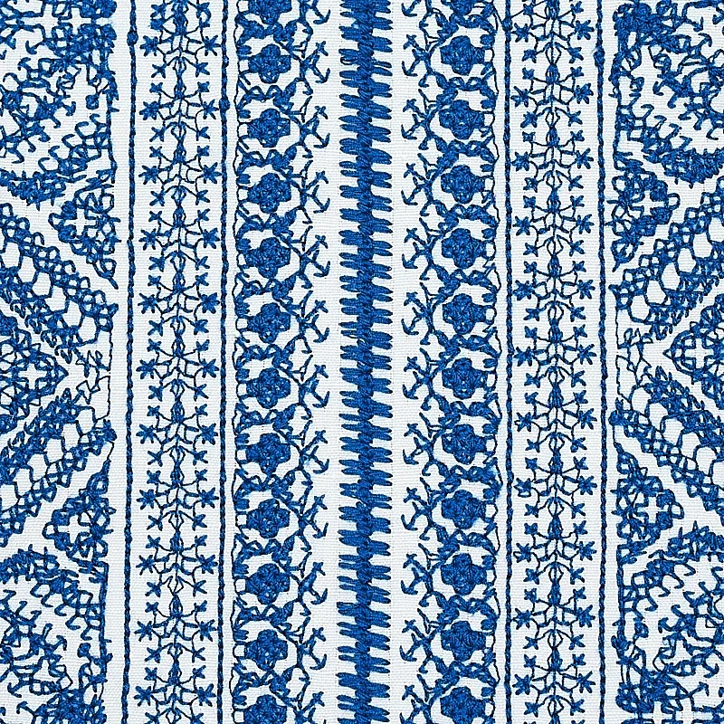 TOLEDO EMBROIDERY Fabric – NAVY | Schumacher | Wallpaper Twi TOLEDO EMBROIDERY fabric NAVY color by Schumacher