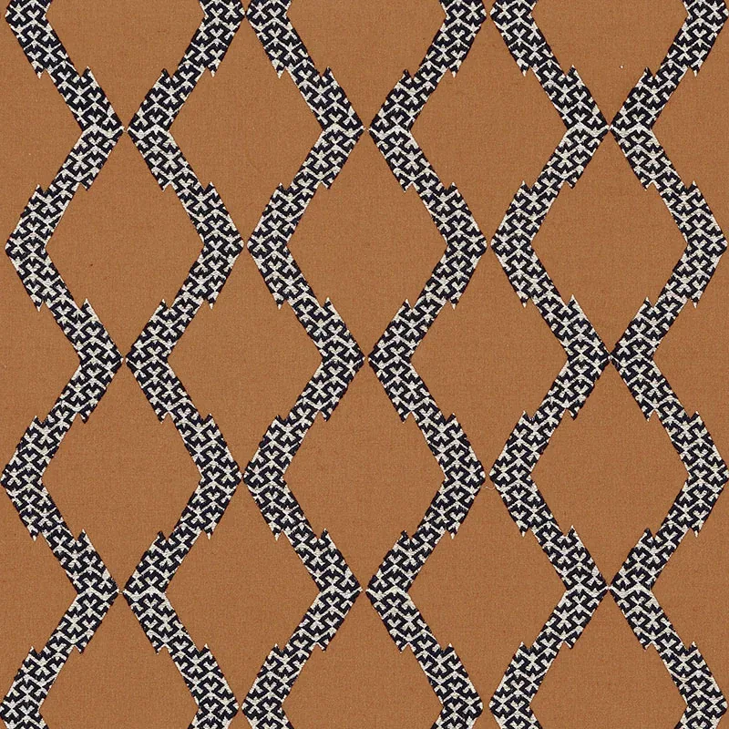 TOPI APPLIQUÉ fabric SIENNA color by Schumacher