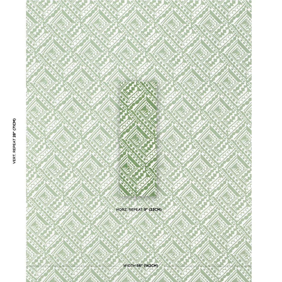 TOPSY TURVY fabric GREEN color by Schumacher