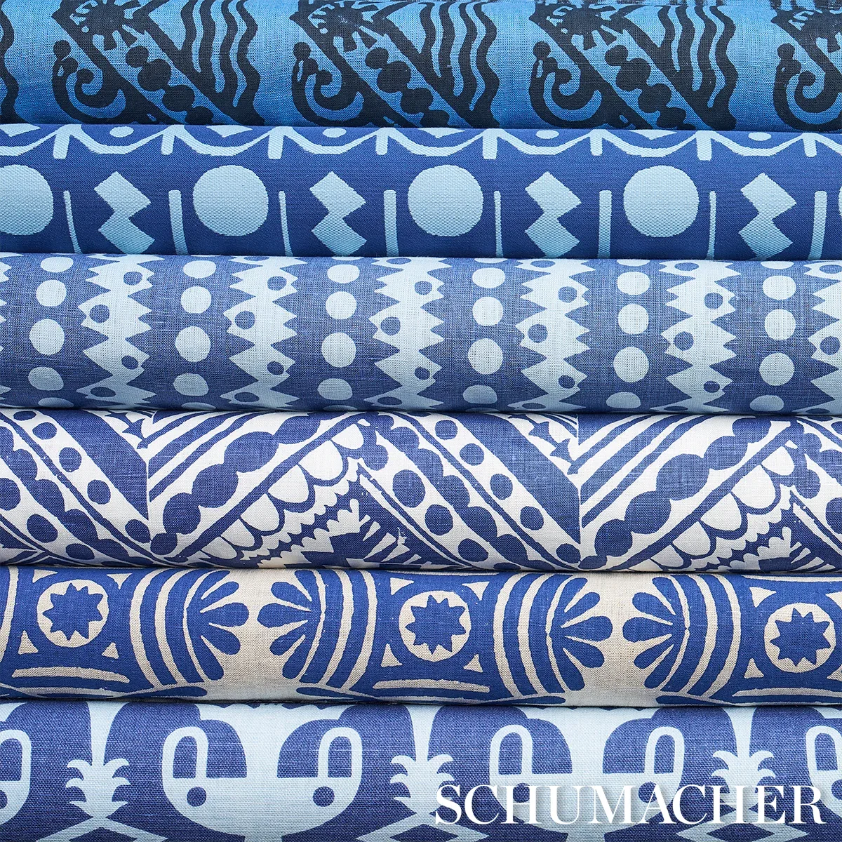 TOPSY TURVY fabric NAVY color by Schumacher