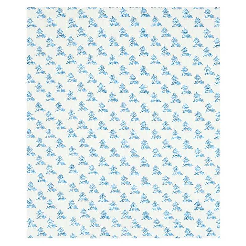 TORBAY HAND BLOCKED PRINT Fabric – BLUE | Schumacher | Wallp TORBAY HAND BLOCKED PRINT fabric BLUE color by Schumacher