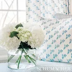 TORBAY HAND BLOCKED PRINT Fabric – BLUE | Schumacher | Wallp TORBAY HAND BLOCKED PRINT fabric BLUE color by Schumacher