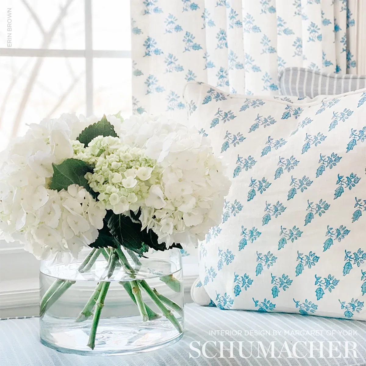 TORBAY HAND BLOCKED PRINT Fabric – BLUE | Schumacher | Wallp TORBAY HAND BLOCKED PRINT fabric BLUE color by Schumacher