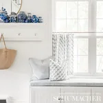 TORBAY HAND BLOCKED PRINT Fabric – BLUE | Schumacher | Wallp TORBAY HAND BLOCKED PRINT fabric BLUE color by Schumacher
