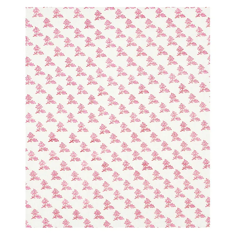 TORBAY HAND BLOCKED PRINT fabric PINK color by Schumacher