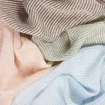 TORI STRIPE SHEER fabric BROWN color by Schumacher