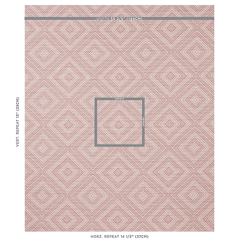 TORTOLA INDOOR/OUTDOOR fabric CORAL color by Schumacher