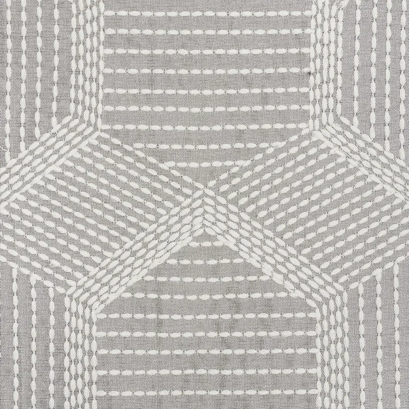 TORTUGA EMBROIDERY Fabric – GREY | Schumacher | Wallpaper Tw TORTUGA EMBROIDERY fabric GREY color by Schumacher