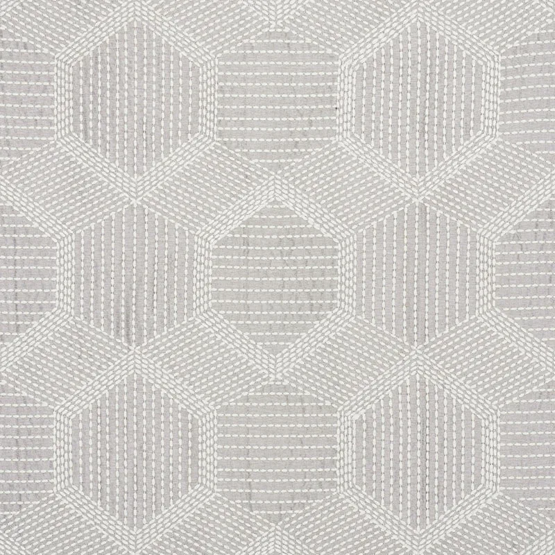 TORTUGA EMBROIDERY fabric GREY color by Schumacher