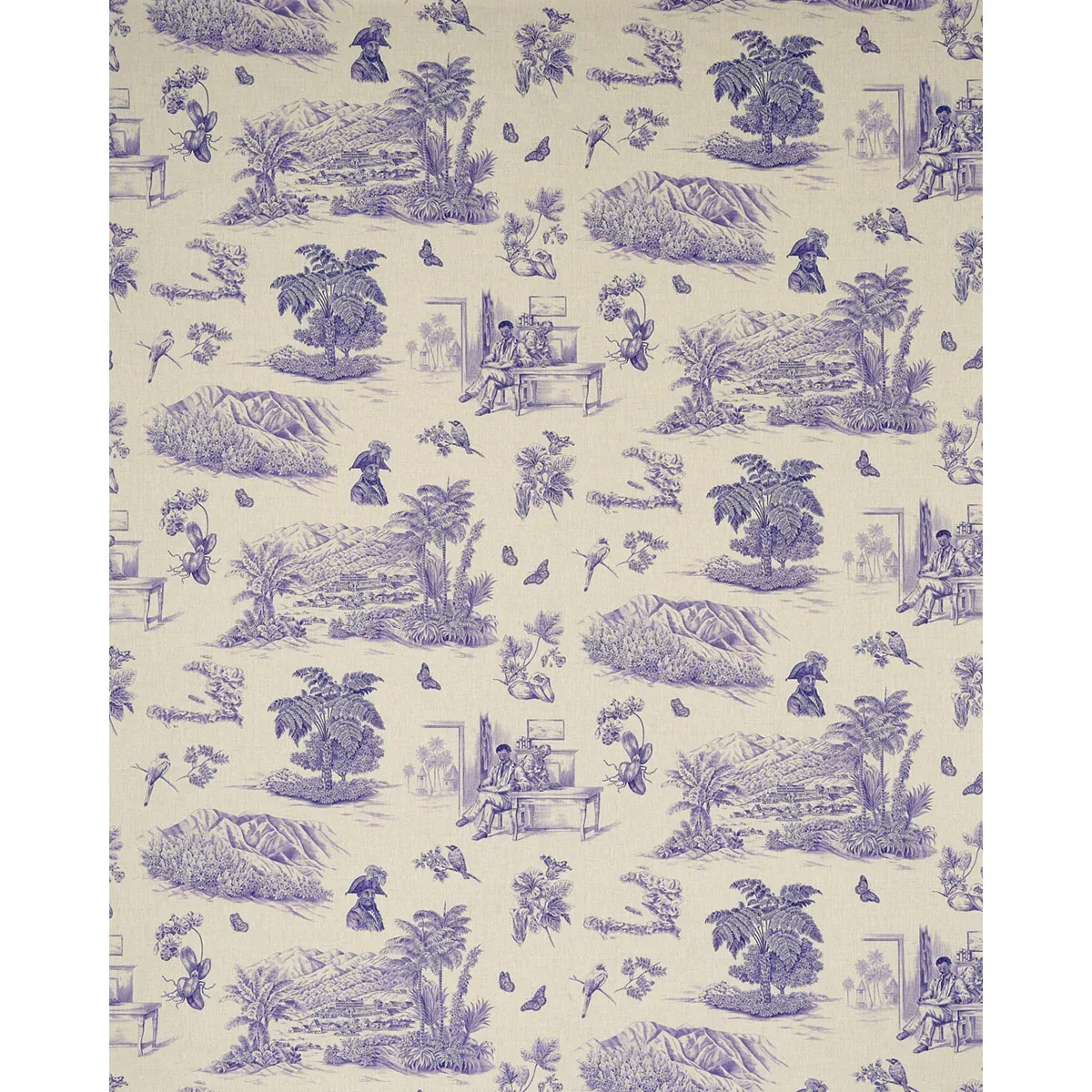 TOUSSAINT TOILE Fabric – PURPLE | Schumacher | Wallpaper Twi TOUSSAINT TOILE fabric PURPLE color by Schumacher